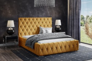 Postel MODEL 06 200x200 hořčicová - MAGIC VELVET 2212