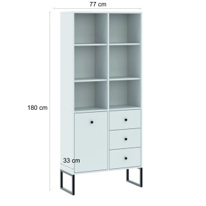 Knihovna LINEA 1D3S bílá (2/2)