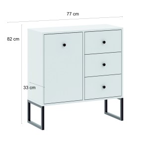 Komoda LINEA 1D3S bílá (2/3)