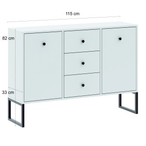 Komoda LINEA 2D3S bílá (2/3)