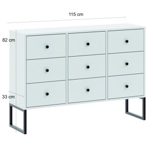 Komoda LINEA 9S bílá (2/4)
