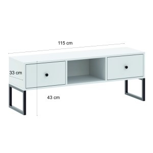 RTV stolek LINEA 2S bílý (2/4)