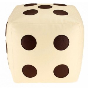 Dětský taburet KOSTKA 30 cm - béžová + čokoláda (2/7)