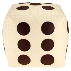 Dětský taburet KOSTKA 30 cm - béžová + čokoláda (3/7)
