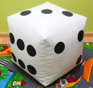 Dětský taburet KOSTKA 30 cm - bílá + černá (2/7)