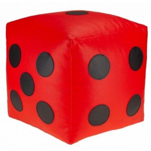 Dětský taburet KOSTKA 30 cm - červená + černá