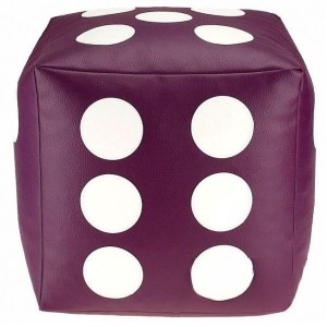 Dětský taburet KOSTKA 30 cm - fialová + bílá