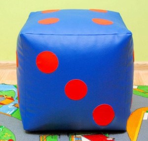 Dětský taburet KOSTKA 30 cm - modrá + červená (2/6)