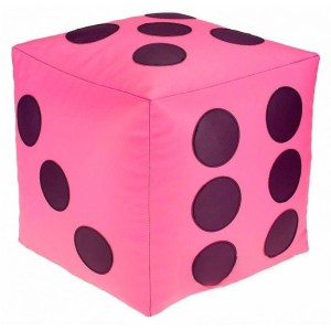 Dětský taburet KOSTKA 30 cm - růžová + fialová