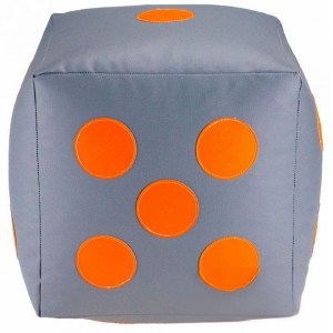 Dětský taburet KOSTKA 30 cm - šedá + oranžová (2/7)