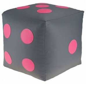 Dětský taburet KOSTKA 30 cm - šedá + růžová (2/9)