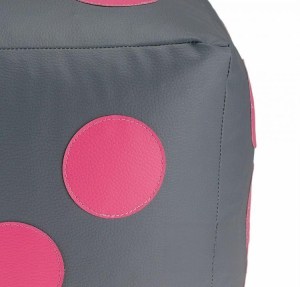 Dětský taburet KOSTKA 30 cm - šedá + růžová (5/9)