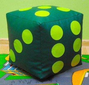 Dětský taburet KOSTKA 35 cm - tmavězelená + zelená
