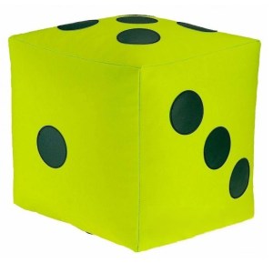 Dětský taburet KOSTKA 35 cm - zelená + tmavězelená