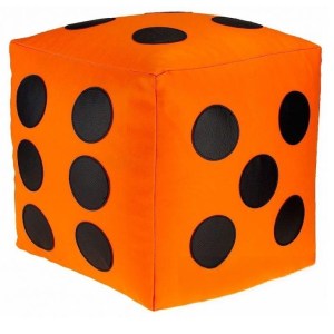 Dětský taburet KOSTKA 40 cm - oranžová + černá