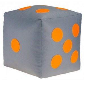 Dětský taburet KOSTKA 40 cm - šedá + oranžová (3/7)