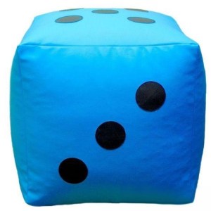Dětský taburet KOSTKA 40 cm - svetlemodrá + černá