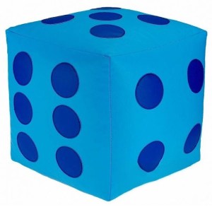Dětský taburet KOSTKA 40 cm - svetlemodrá + modrá
