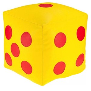 Dětský taburet KOSTKA 40 cm - žlutá + červená