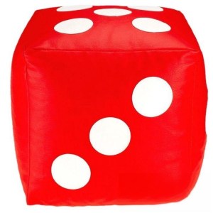 Dětský taburet KOSTKA 50 cm - červená + bílá (2/6)