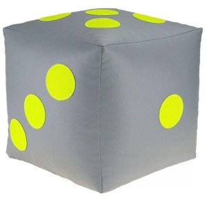 Dětský taburet KOSTKA 50 cm - šedá + zelená