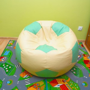 Dětský taburet MÍČ 40 cm - béžová + mentolová