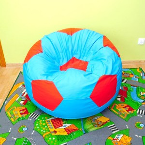 Dětský taburet MÍČ 40 cm - světlemodrá + červená
