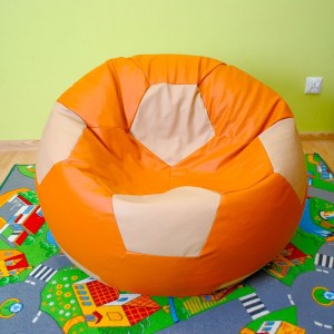 Sedací vak - míč 70 cm - světleoranžová + tmavěbéžová