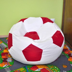 Sedací vak - míč 80 cm - bílá + červená