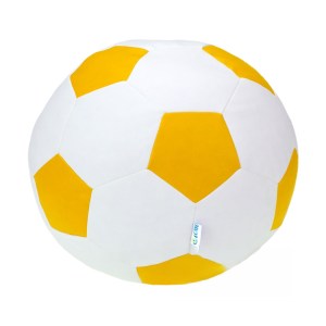 Sedací vak - míč 80 cm - bílá + žlutá