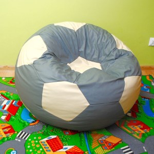 Sedací vak - míč 80 cm - šedá + béžová