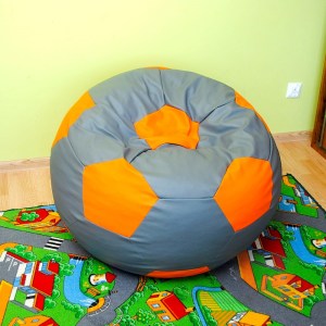 Sedací vak - míč 80 cm - šedá + oranžová