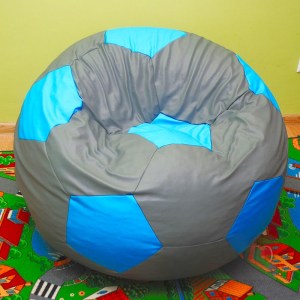 Sedací vak - míč 80 cm - šedá + světlemodrá