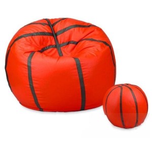 Sedací vak - míč basketballový + taburet - červený