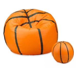 Sedací vak - míč basketballový + taburet - oranžový