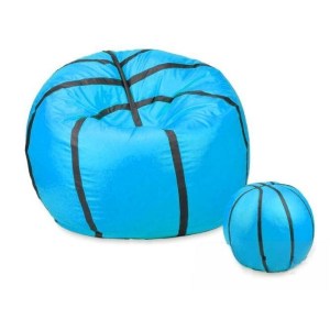 Sedací vak - míč basketballový + taburet - světlemodrý