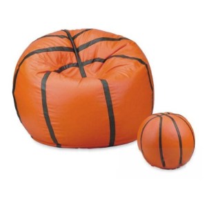 Sedací vak - míč basketballový + taburet - světleoranžový