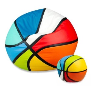 Sedací vak - míč basketballový + taburet - vícebarevný
