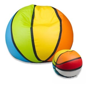 Sedací vak - míč basketballový + taburet - vícebarevný (2/16)