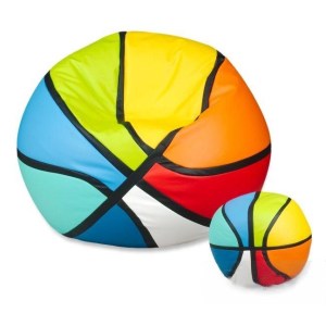 Sedací vak - míč basketballový + taburet - vícebarevný (3/16)