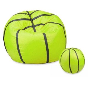 Sedací vak - míč basketballový + taburet - zelený