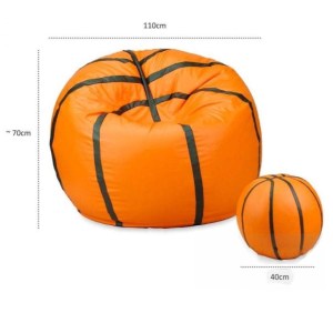 Sedací vak - míč basketballový + taburet - žlutý (3/7)