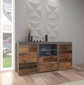 Komoda RUMBA 2F 2S Bílá + beton