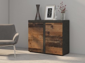 Komoda RUMBA 2F Bílá +beton