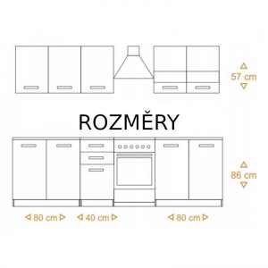 Ilustrační foto - Kuchyňská linka SET 200 - Rozměry (3/5)