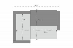 Ilustrační foto - Rohová rozkládací sedačka CANTON - Rozměry (4/4)