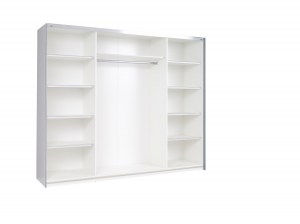 Ilustrační foto - Šatní skříň LUX 33 bílý lesk / černý lacobel (2/2)