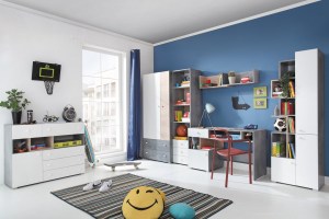 Ilustrační foto - Šatní skříň SIGMA SI3 Beton + bílá lux + dub (3/3)