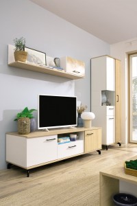 Ilustrační foto - Televizní stolek MADISON MD07 bílá lux + dub piškotový (3/3)