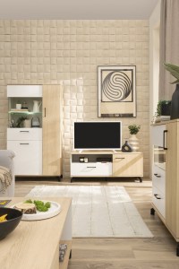 Ilustrační foto - Televizní stolek MADISON MD08 bílá lux + dub piškotový (3/3)